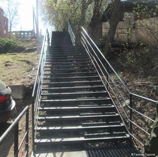 В Мотовилихе отремонтировали пешеходную лестницу по улице Пролетарской