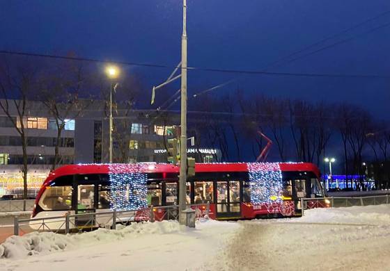Новогодний трамвай в Мотовилихе 